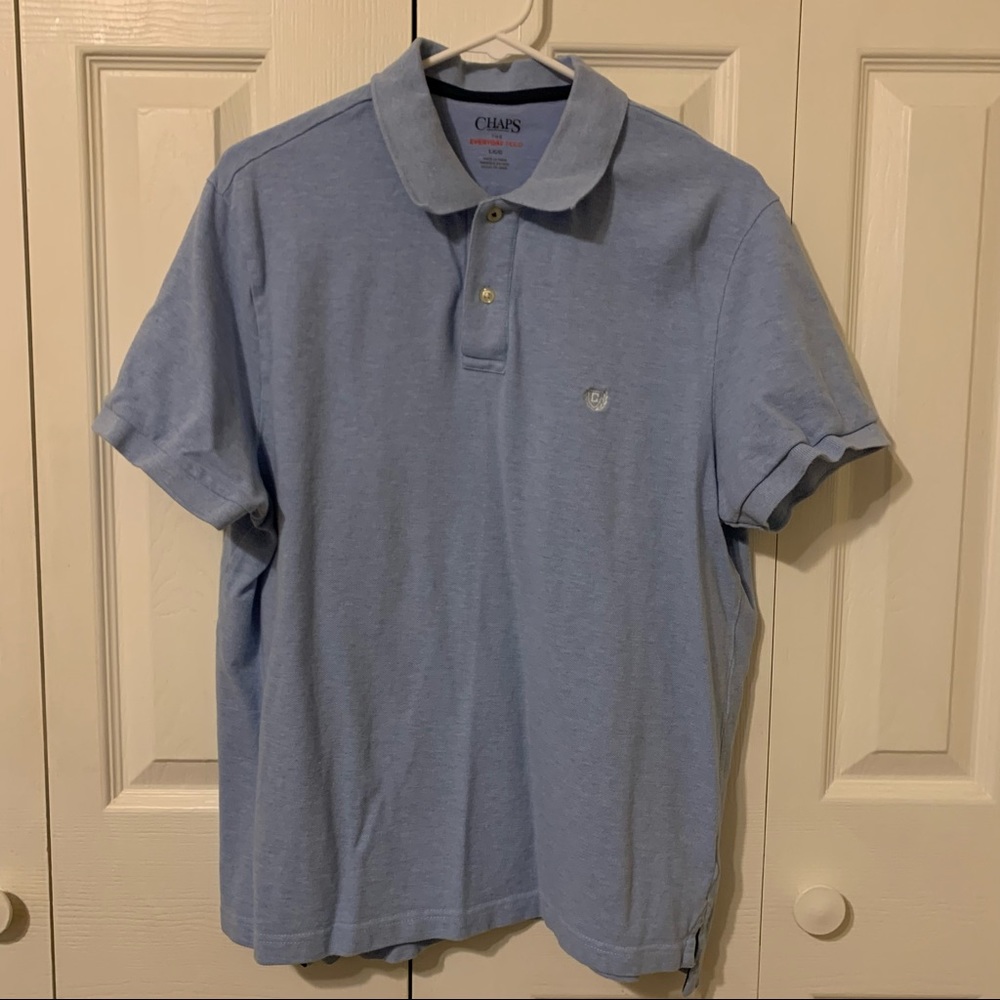 Chaps Large Blue Short Sleeve Polo